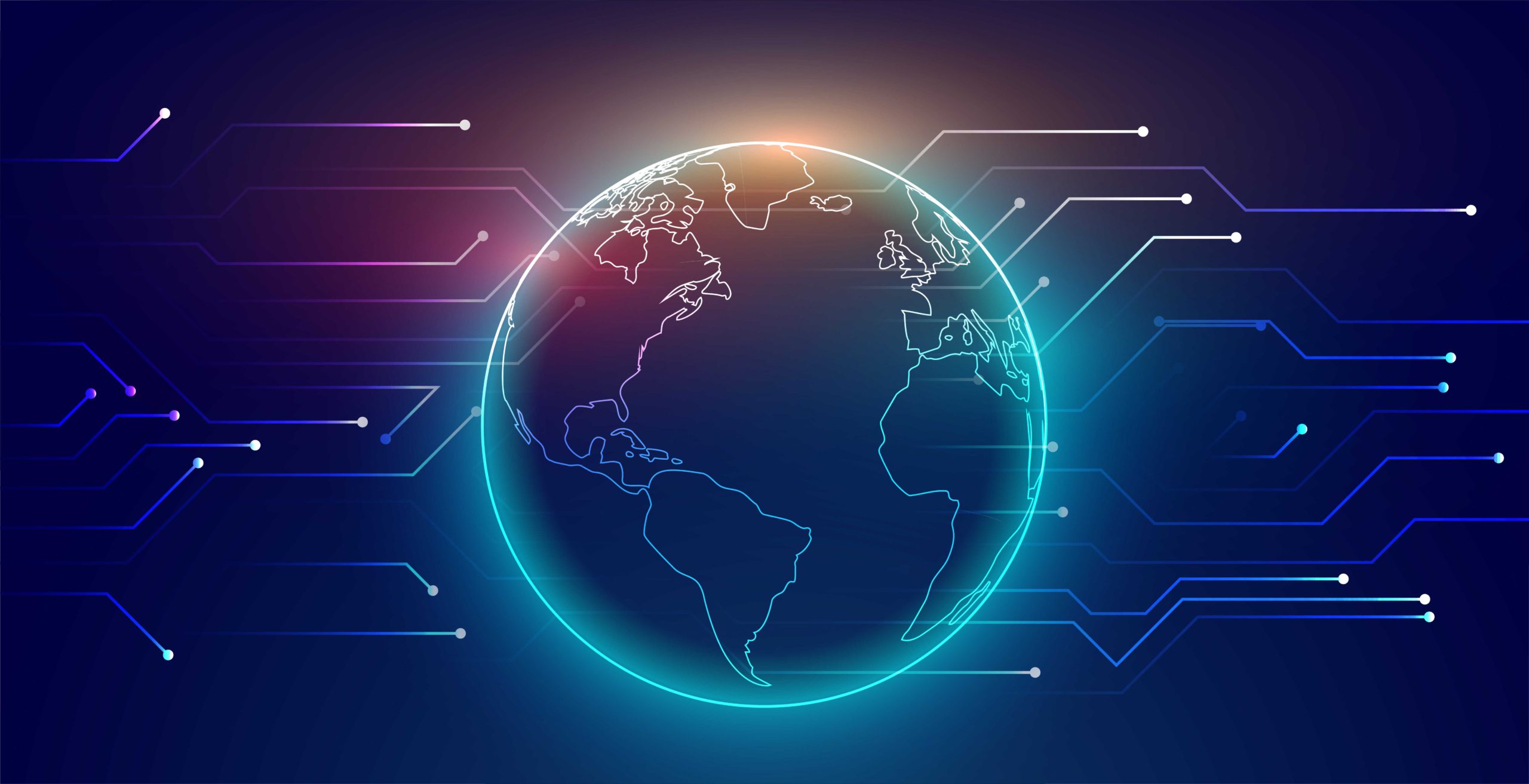 digital global connection network technology background design